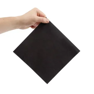 Serviettes de Table 3 Plis 40 cm Noires Format 1/4 - Lot de 1000