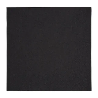 Serviettes de Table 3 Plis 40 cm Noires Format 1/4 - Lot de 1000