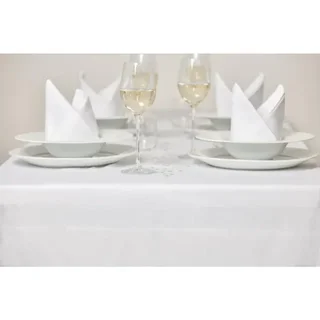 White Cotton Napkins Satin Border - Pack of 10