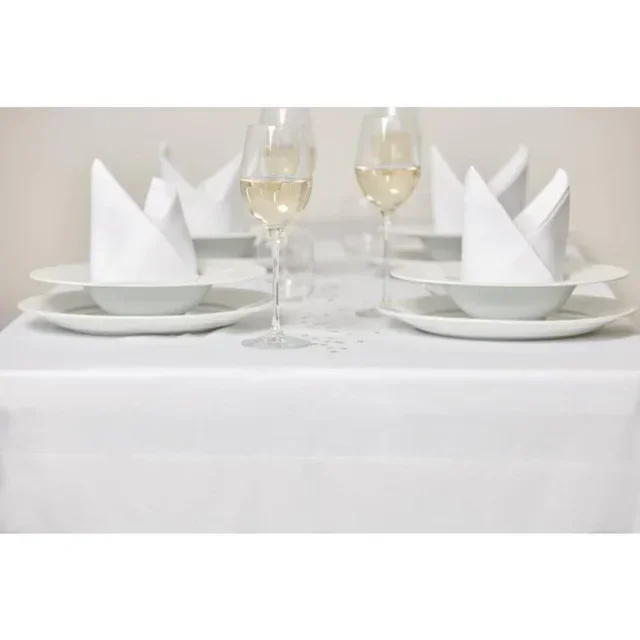 White Cotton Napkins Satin Border - Pack of 10