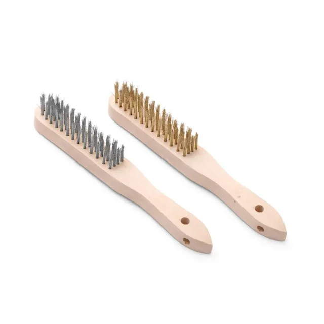 Set de 2 Brosses Métalliques - Brins Laiton et Acier Inoxydable