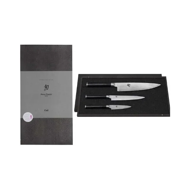 Shun Damascus Knife Set of 3 - Paring Utility Chef Steel Blade