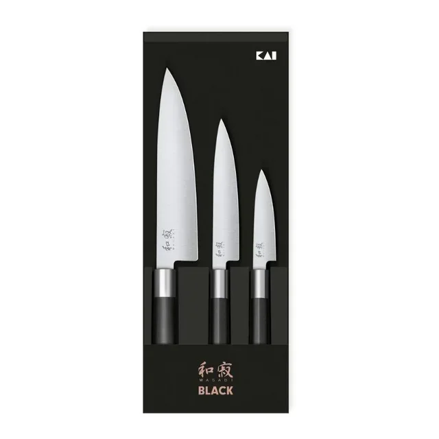 Wasabi Black Knife Set of 3 - Paring, Utility and Chef's Knife