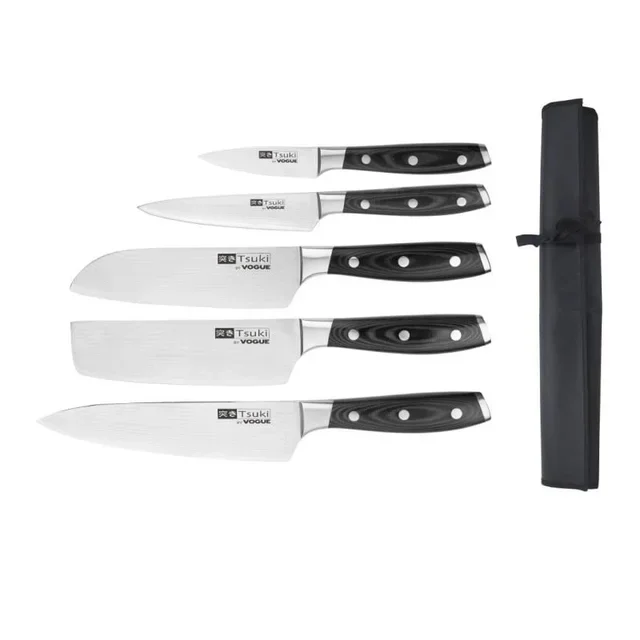 Set di 5 Coltelli Giapponesi Tsuki Series 7 con Custodia Protettiva