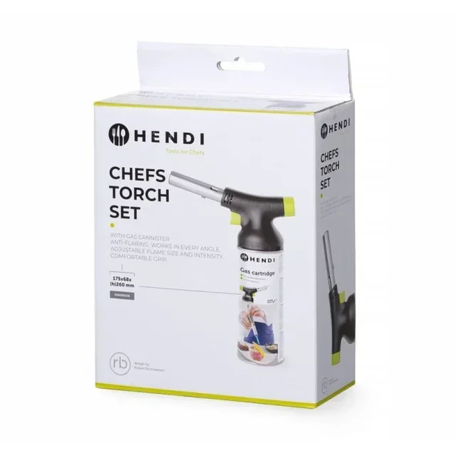 Set Chalumeau Culinaire avec Brûleur, Cartouche de Gaz et 4 Recharges