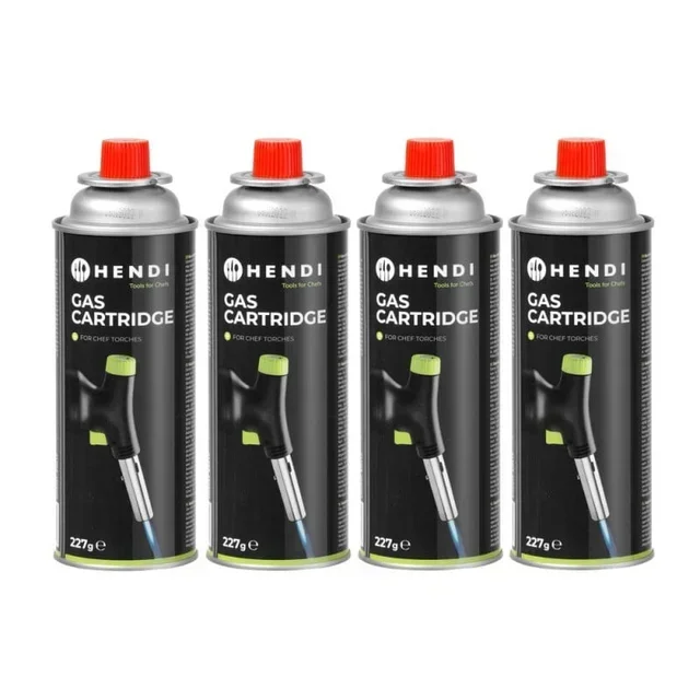 Set Chalumeau Culinaire avec Brûleur, Cartouche de Gaz et 4 Recharges