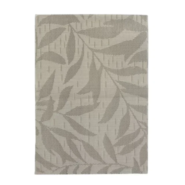 Set of 6 Leaf Design PVC Placemats 45x30 cm - Rectangular