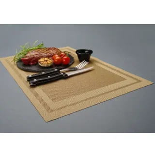 6er Set Beige PVC Tischsets - 45 x 30 cm