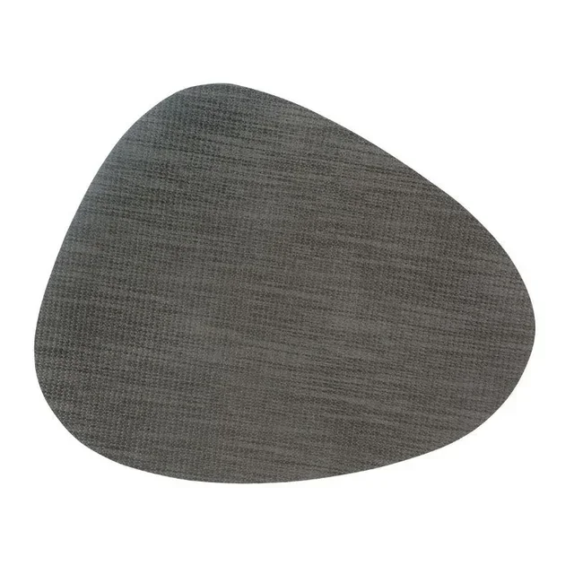 Oval Placemat Grey PVC 45 x 36 cm