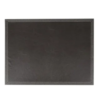 Brown Faux Leather Placemat Set 30x40 cm - Rectangular