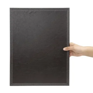 Brown Faux Leather Placemat Set 30x40 cm - Rectangular