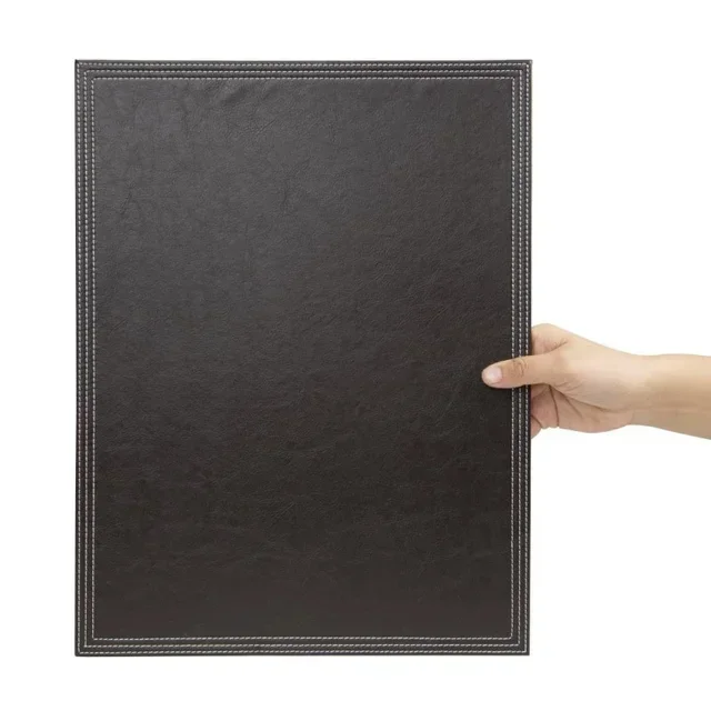 Brown Faux Leather Placemat Set 30x40 cm - Rectangular