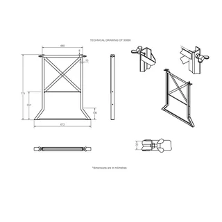 Set Réhausseur Table Brasserie 110 cm