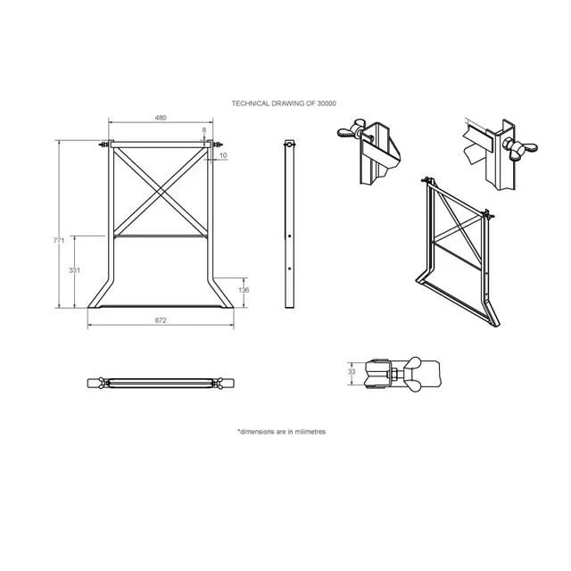 Set Réhausseur Table Brasserie 110 cm