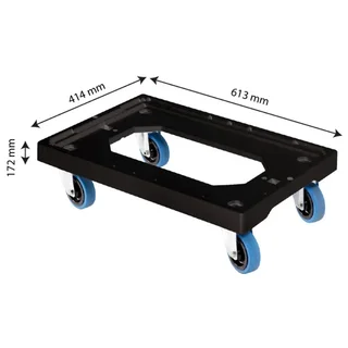 Mobile Base 4 Swivel Silent Casters - Stainless Steel Support - Black