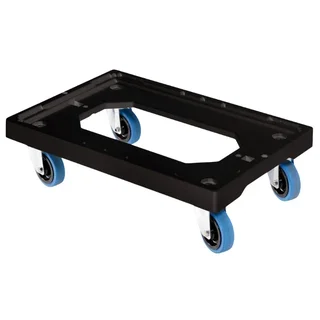 Mobile Base 4 Swivel Silent Casters - Stainless Steel Support - Black