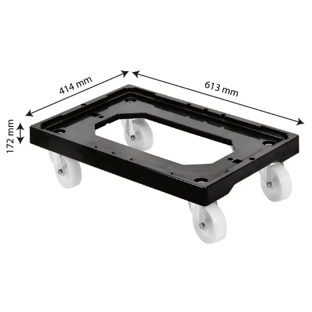 Base con Ruedas Giratorias 4 Ruedas - Marco de Acero - Color Negro