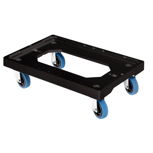 Socle Roulant 4 Roues Pivotantes Silencieuses - Châssis Acier - Noir