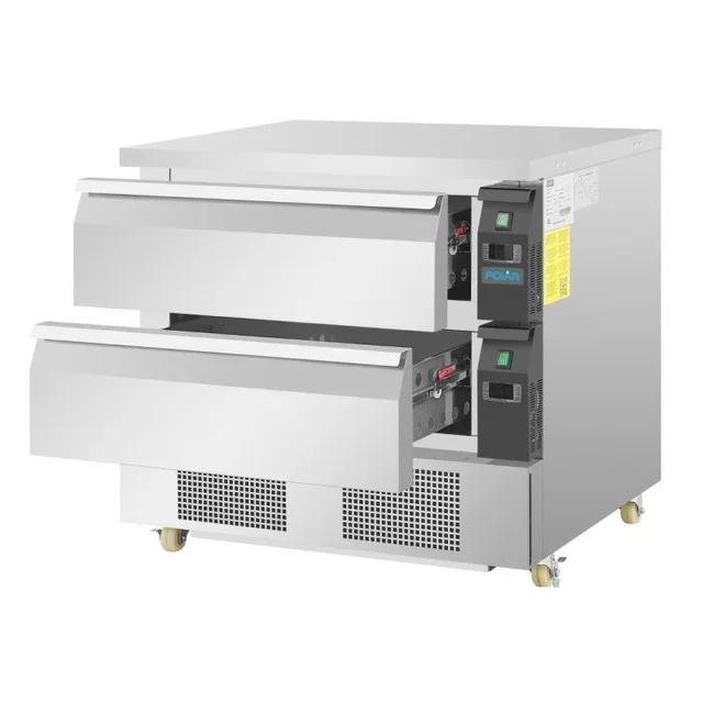 Soubassement Réfrigéré 2 Tiroirs Série U 4x GN 1/1 - Double Ventilation