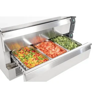 Kühlunterbau 2 Schubladen Serie U - 6 GN 1/1 Behälter