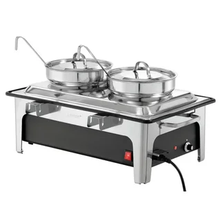 Soupière Chauffante Électrique Double Réservoir 2 x 4 Litres