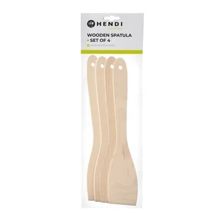 Spatola da Cucina in Legno Naturale - 30 cm - Set di 4 Pezzi