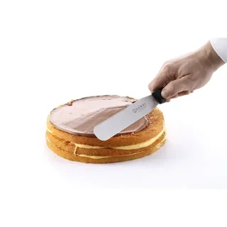 Flacher Flexibler Kochspatel Edelstahl 20 cm - Antihaft-Polypropylen-Griff