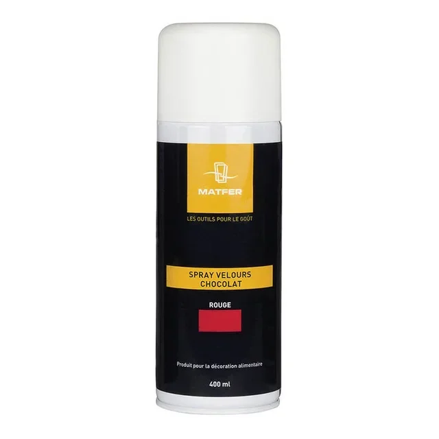 Spray Colorante Alimentario Terciopelo Chocolate Rojo 400ml