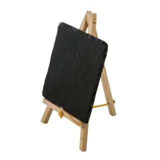 Natural Wood Countertop Chalkboard Stand