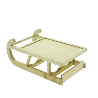 Soporte Botellas Madera Forma Trineo - 35 x 20,5 cm