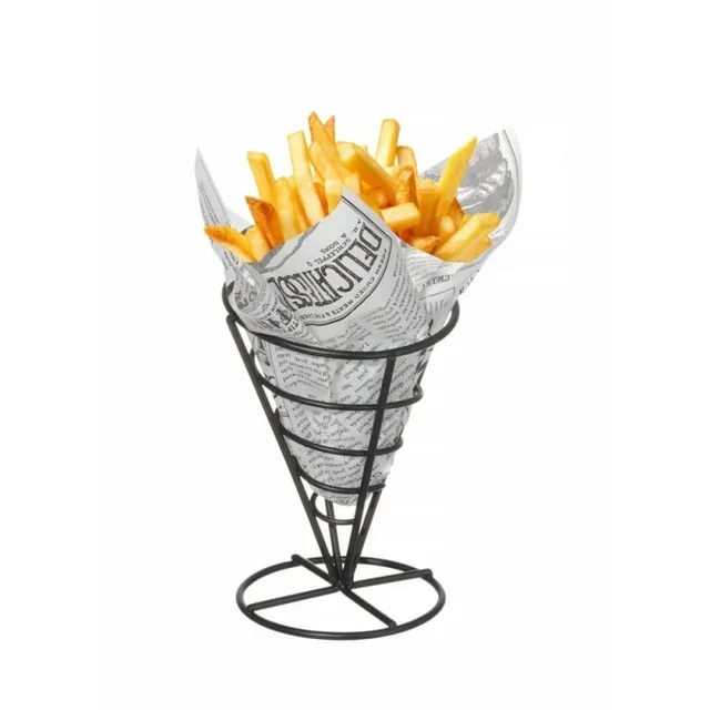 Schwarzer Pommes-Frites-Tütenhalter - Präsentationsständer