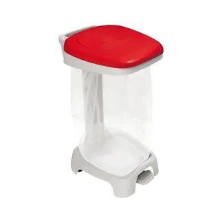 120L Bin Support with Red Lid - Wall Mount