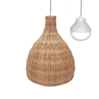 Lampada a Sospensione in Rattan Intrecciato Naturale - Bella Nomad