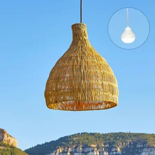 Lampada a Sospensione in Rattan Intrecciato Naturale - Bella Nomad