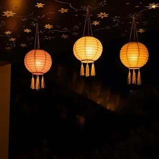 Set of 3 Shangri-La Solar Hanging Lights - Outdoor Lighting
