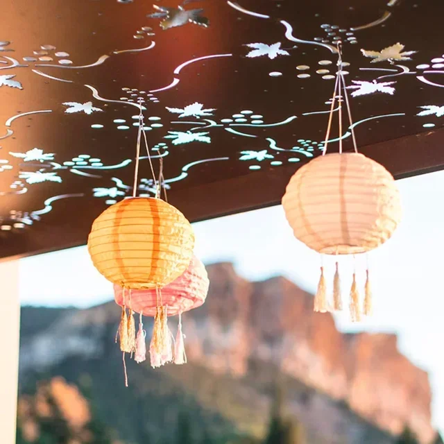 Set of 3 Shangri-La Solar Hanging Lights - Outdoor Lighting