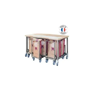 Table à Pétrisser Professionnelle avec Chariots à Farine 2 mètres