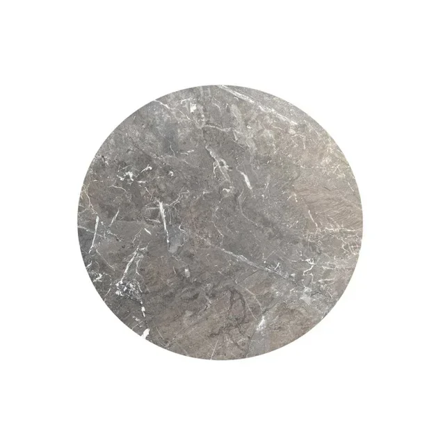 Tavolo Alto Infinity Struttura Bianca e Piano Galaxy Marble - Diametro 70 cm