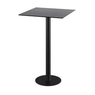 Table de Bar Design Piètement Noir Plateau Noir Carré 70x70 cm