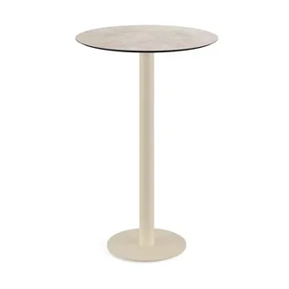 Table de Bar Urban avec Pied Sable et Plateau Moonstone - Diamètre 70 cm