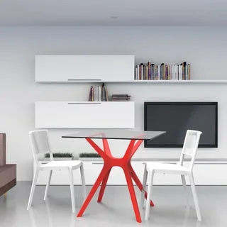 Square Solid Wood Coffee Table with Sand Legs - 90 x 90 cm