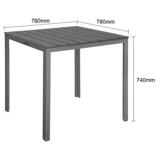 Valletta Square Garden Table Anthracite Grey 78 cm