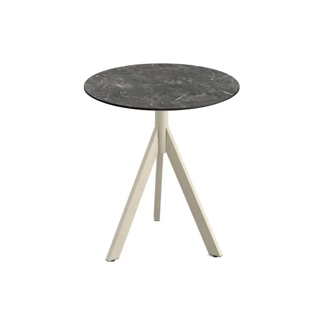 Bistro Table Infinity Tripod Sandy Base and HPL Galaxy Marble Top Ø 70 cm