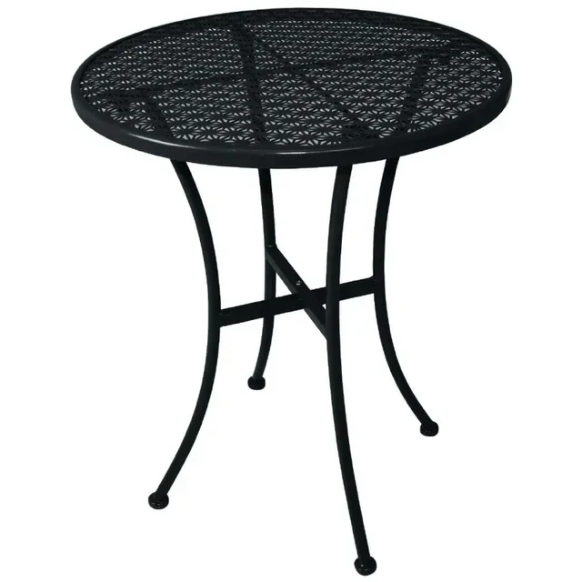 Round Bistro Table Perforated Metal - Black Finish - Ø60 cm