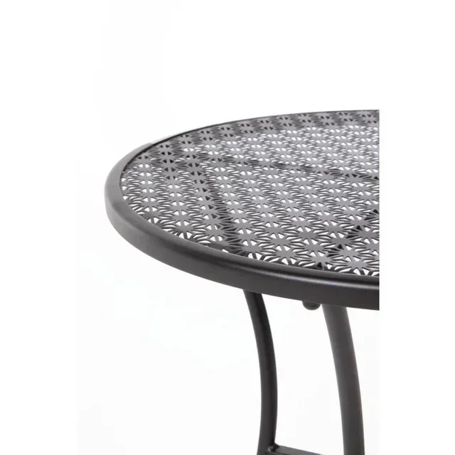 Round Bistro Table Perforated Metal - Black Finish - Ø60 cm