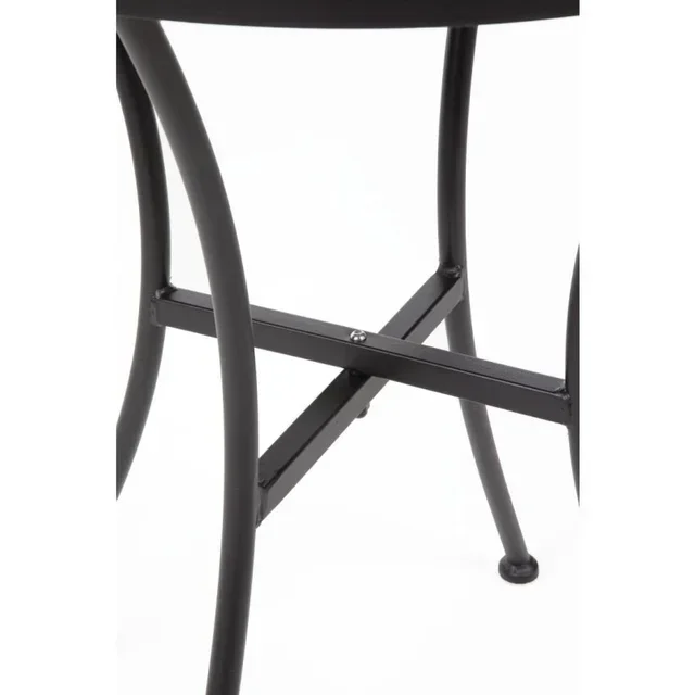 Mesa de Bistro Redonda Metal Perforado - Acabado Negro - Ø60 cm