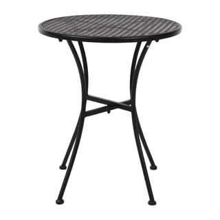 Mesa de Bistro Redonda Metal Perforado - Acabado Negro - Ø60 cm