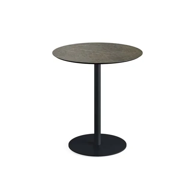 Tavolo Bistrot Urban Base Nera e Piano Midnight Marble - Ø 70 cm