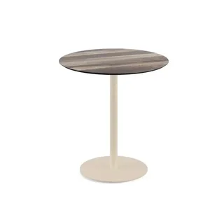 Table de Bistro Urbaine avec Pieds en Sable et Plateau Bois Tropical - Diamètre 70 cm