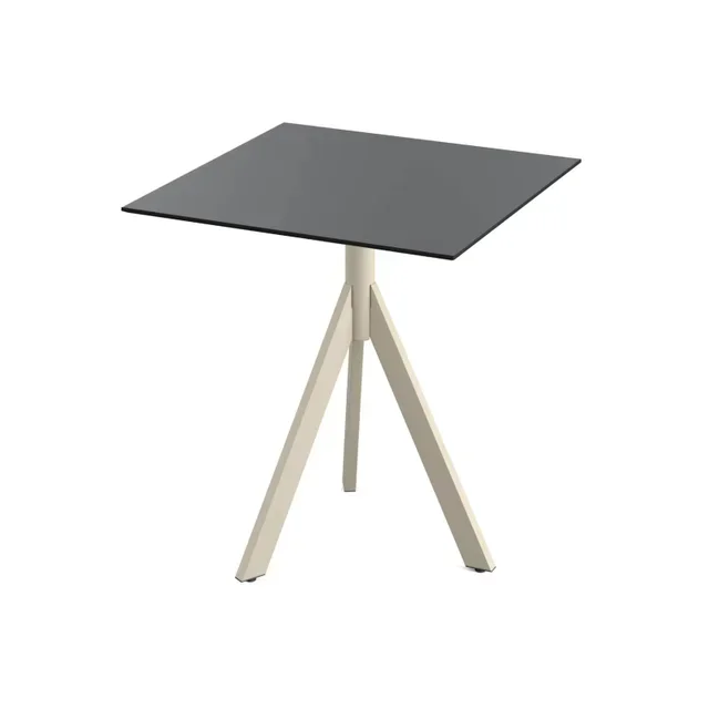 Bistro Table Infinity Tripod 70x70 cm - Sand Base & Black HPL Top